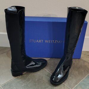 New Stuart Weitzman Patent Leather Stretch Knee Boots